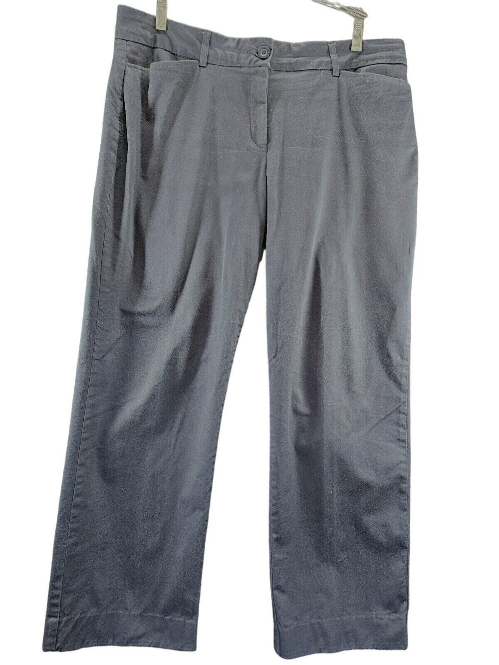 Kim Rogers Womens Pants Blue Size 18 Cotton Blend Stretch Pockets Button Zip